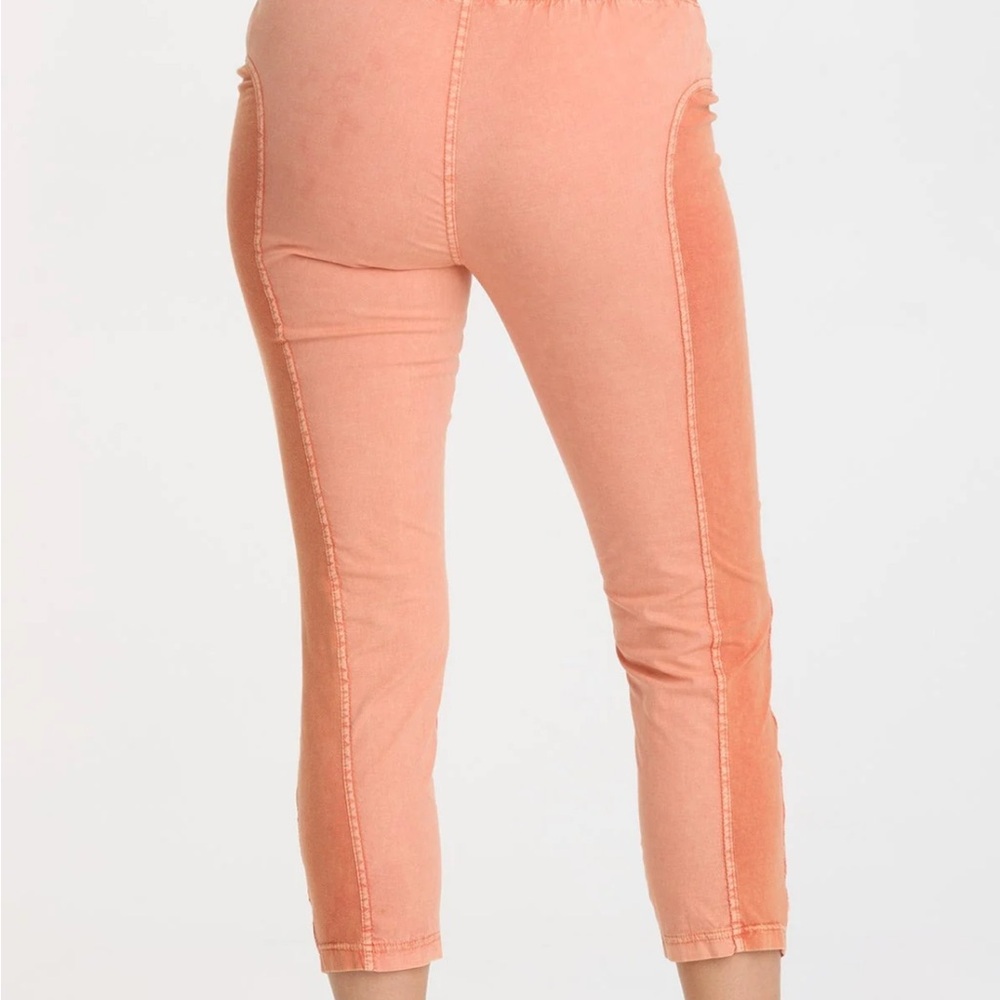 Orange Ankle Cropped poplin pants with Elastic Cuffs worn once